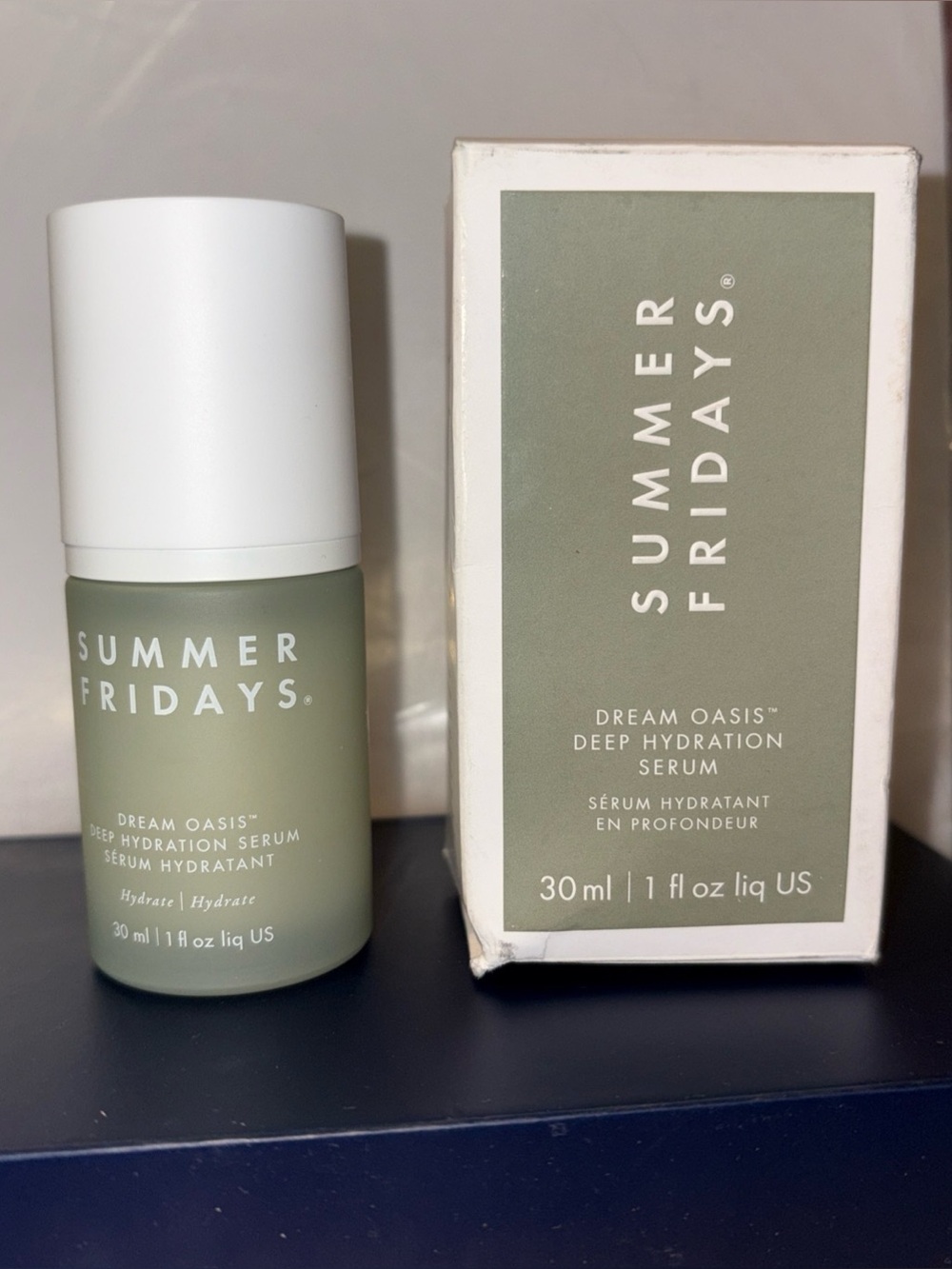 Summer Fridays Dream Oasis Deep Hydration Serum – Sage Green & White